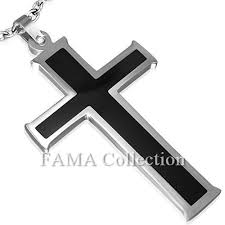 Details About Fama Stainless Steel 2 Tone Black Cross