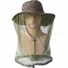 Midge Mosquito Insect Hat Fishing Bug Mesh Head Net Face Protector Travel Camping Bucket Hats Orange