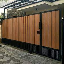 Pintu Dorong Kombinasi Grc Serat Kayu Pagar Besi Pintu Gerbang Pintu Pengaman Shopee Indonesia