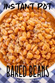 You are going to need an easy baked beans recipe for the summer and this recipe for baked beans is perfect! Instant Pot Baked Beans Plain Chicken