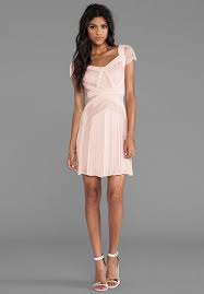 Bcbgmaxazria Aris Short Sleeve Dress In Barely Pink Bcbgmaxazria Http Www Bcbg Com Aris Pleated Lace Inset Cockt Short Sleeve Dresses Dresses Short Dresses