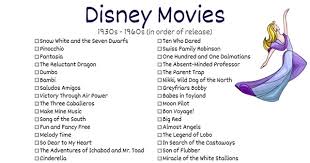 In disney, entertainment, movies, movies & tv. Disney Movies Checklist 1930s 1940s 1950s And 1960s