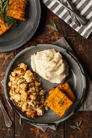 Mushroom lentil loaf with cranberries by a virtual vegan. Thanksgiving Baked Tempeh Vegan Friendly The Live In Kitchen