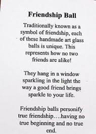 Art Glass Friendship Kugel Ball Ornament Red And White With Gift Box Amp Poem Card Friendship Symbols Glass Art Poems