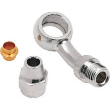 Inside you will find an 'olive' (a thin copper ring) which is compressed onto the pipe to create a seal when the outer nut is. Universal Brake Line Banjo Fitting Chrome 7 16 35 Deg Banjo Fitting 1742 0108 By Drag