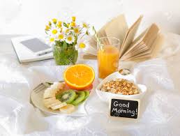 It is the most important meal of the day. Good Morning And Healthy Breakfast Concept Fruits Banana Kiwi Orange Yoghurt With Granola Orange Juice Glass On A White Background Stock Photo Picture And Royalty Free Image Image 95260063