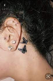 Pin By Paolla On Hair Small Face Tattoos Tattoos Behind Ear Tattoos