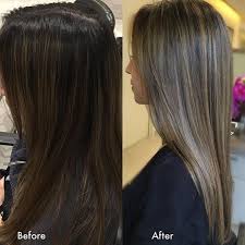 Highlights To Cover Gray Hair Technique Hair Color Techniques Blending Gray Hair Hair Color Highlights