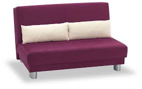 Schlafsofa Enzo Medium 140cm Mikrofaser In Brombeere Mit Nierenkissen In Creme Schlafsofa Sofa Schlafsofa Dauerschlafer