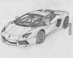 How to draw a lamborghini. It S Took About 3 Hours To Draw Lamborghini Aventador 9gag