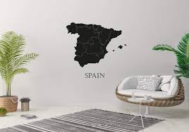 Teachers can print out unlimited individual copies of country map outlines to test students on location labeling or ask them to draw symbols or terrain. Amazon Com Wall Vinyl Sticker Spain Map Outline Travel Country Geographic Mural Decal Art Decor Lp1197 Handmade