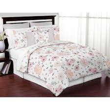 Compare prices on popular products in bedding. Sweet Jojo Designs Blush Pink Grey And White Shabby Chic Watercolor Floral Collection Girl 3 Piece King Size Comforter Set Overstock 26959270
