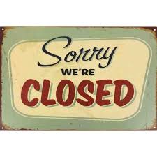 Plaque Metal Sorry We Re Closed 20 X 30 Panneaux Vintage En Metal Deco Vintage Deco Retro