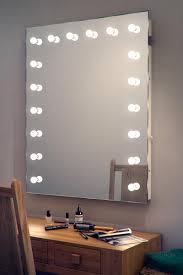 Stylish make up mirror lights on a white brick wall. Large Mirror With Lights For Bedroom Ideas Vanity Modern Lighted Makeup Sconce Table Top Wall Big Light Bulbs Hollywood Apppie Org