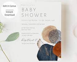 Abstract Baby Shower Invitation Spring Baby Shower Invitation Etsy In 2021 Modern Baby Shower Invitations Boho Baby Shower Invitations Fall Baby Shower Invites