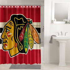 Chicago Blackhawks Nhl Ice Hockey Team 1025 Shower Curtain Waterproof Bathroom Decor Blackhawks Curtains Ice Hockey Teams