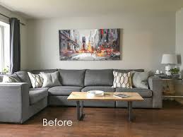 Modern gray sofa in the attic room. How To Bring A Charcoal Sofa To Life Before And After