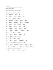 Before attempting to balance the equations, you must first convert the compound names into the correct chemical. Balancing Equations Worksheet 2 Edit Balancing Equations Balance The Following Chemical Equations 1 N2 H2 Nh3 2 Kclo3 Kcl O2 3 Nacl F2 Naf Cl2 4 H2 O2 Course Hero