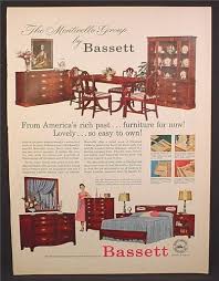What is the worth of an original thomas jefferson monticello dining room table and is it replaceable today? Magazine Ad For Bassett Furniture Bedroom Dining Room Monticello Group 1957 Magazines Ads And Books Store