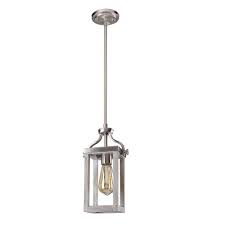 Eglo Westbury 1 Light Brushed Nickel With Painted Grey Driftwood Mini Pendant In 2020 Single Pendant Lighting Brushed Nickel Pendant Lights Mini Pendant