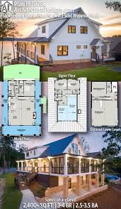 Plan 18302be Exclusive Show Stopping Vacation Home Plan With 3 Sided Wraparound Porch In 2020 Lake House Plans Barn House Plans House Plans