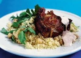 Pat the garlic all over the lamb chops, then sprinkle them with the spice mixture. Sticky Fig Lamb Cutlets With Warm Bean Couscous Salad Bbc Good Recipe