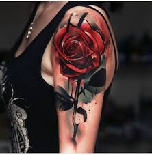 This rose design is a nice pattern for such a kind of tattoo print and has a beautiful outline of petals and leaves with a black background to emboss the rose tattoo design on the skin. Pinterest Lovemebeauty85 Rose Tattoo Sleeve Red Rose Tattoo Flower Tattoo Sleeve