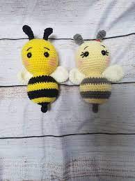 Crocheted Bumble Bee Honey Bee Handmade Alphabet Animal Kawaii Etsy Bumble Bee Honey Baby Girl Shower Gifts Crochet Animal Patterns