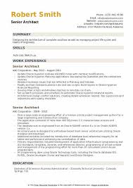 Senior Architect Resume Samples Qwikresume