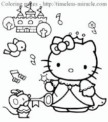 Free, printable hello kitty coloring pages, party invitations, printables and paper crafts for hello kitty fans the world over! Princess Hello Kitty Coloring Pages Photo 15 Timeless Miracle Com