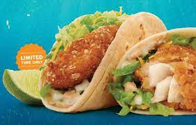 Alaskan pollock with spicy red pepper tortilla breading smoky fajita sour cream Fish Tacos Are Back At Taco John S The Fast Food Post