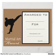 Martial Art Award Certificate Zazzle Com Arts Award Award Certificates Art Certificate