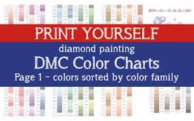 Print Yourself 2 In 1 Dmc Color Chart Diamond Painting Drill Color Charts Dmc Color Card