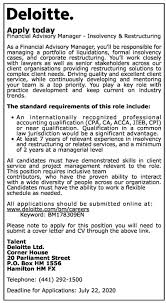 Job title financial analysis & advisory manager job description summary provide financial analytical support for transaction evaluation for gos accounts, clients and brokerage. Financial Advisory Manager Insolvency Restructuring The Royal Gazette Bermuda News Business Sports Events Amp Community