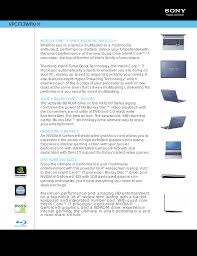 The vaio z canvas has a wireless . Sony Vaio Vpcf13wfx Datasheet Manualzz