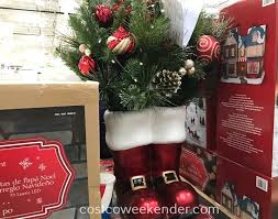36 Decorated Santa Boot Costco Weekender Synthetic manmade sole men's 18 tall santa claus costume boot with white fur trim all man made materials 36 decorated santa boot costco weekender