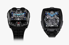 The Bugatti X Jacob Co Chiron Tourbillon Hides A Working 16 Cylinder Engine Tourbillon Richard Mille Watches Tourbillon Watch