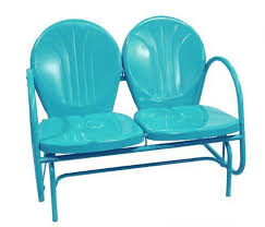 Turquoise Blue Retro Metal Tulip Double Glider By Rich Pacific Http Www Amazon Com Dp B007gc6mha Ref Cm Sw R Pi Dp Cpwvqb1bxcd4a Retro Turquesa Azul Tiffany