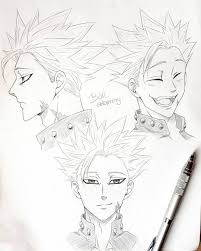 Art By Mery On Instagram Ban Sketches Love This Char So Much Hope You Like It Anime Drawings Boy Anime Drawings Sketches Anime Boy Sketch