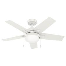 See low price in cart. Hunter Ceiling Fan With Light 44 Inch Bartlett In Fresh White 50592 Destination Lighting