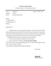 Baca juga sesuai dengan penjelasan di atas, dapat disimpulkan bahwa fungsi utama surat ini yaitu untuk. Surat Penawaran Doc Pt Devi Puspita Darma Jl Mustofa Hosai No 08 Menteng Jakarta Pusat Nomor 01 Pb Ii 20 Lampiran 1 Satu Perihal Penawaran Barang Atk Course Hero