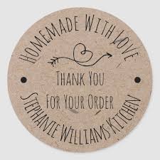 Find great deals on ebay for thank you for your purchase stickers. Homemade With Love Thank You For Your Order Classic Round Sticker Zazzle Com