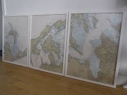 Framed Nautical Charts Nautical Chart Map Wall Art