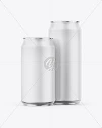 Two Metallic Cans W Matte Finish Mockup In Can Mockups On Yellow Images Object Mockups