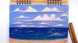 learn how to draw a simple landscape with pastels draw clouds drawings learn to draw landscape