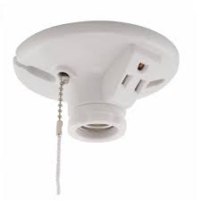 The main thing to consider wiring a ceiling fan and light is determining how you want that fan to be controlled. Eaton Wiring 600w Ceiling Lamp Holder W Single Receptacle Medium Base Thermoset Pull Chain White Eaton Wiring S865wspl Homelectrical Com