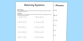 2 kcl + i 2 4. Uks2 Addition And Subtraction Balancing Equations Differentiated Worksheet