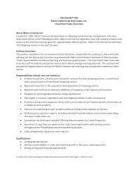 Job description of a financial services sales representative for the average consumer, buying financial instruments such as stocks, bonds or retirement plans means contending with a bewildering. Commercial Real Estate Job Description Templates At Allbusinesstemplates Com