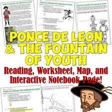 Ponce De Leon And The Fountain Of Youth Reading Worksheet And Activity Ponce Social Studies Elementary World History Teaching