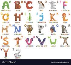 Zoo Alphabet Animal Alphabet Letters From A To Z Vector Image On Vectorstock Animal Alphabet Animal Alphabet Letters Animal Letters
